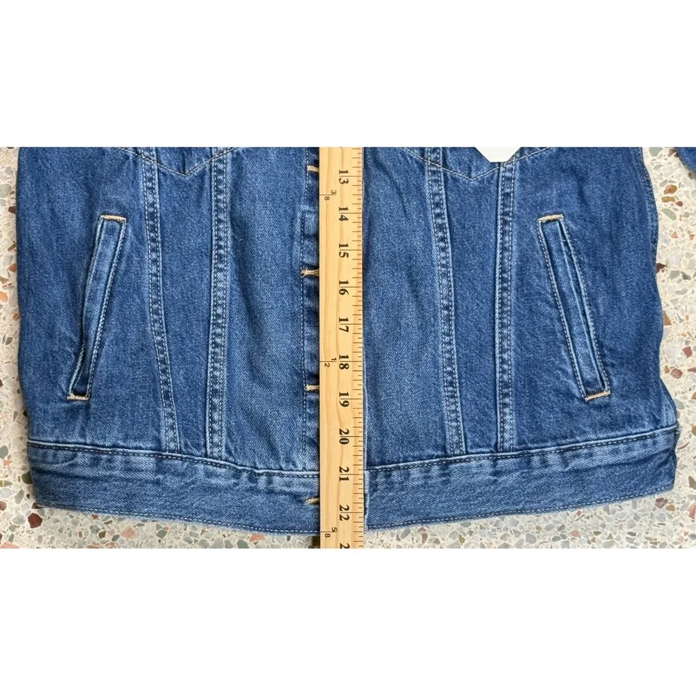 Gap‎ x Doen Women's Button Up Barrel Sleeve Denim Jacket Size XL